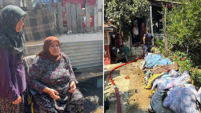 Bahçede telde asılı çamaşırları toplayan Bakırcı, evinin arka tarafından duman geldiğini fark etti.