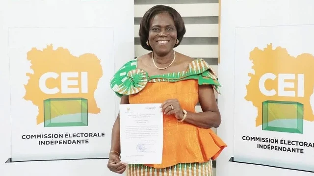 La candidate du Mouvement des générations capables (MGC), Simone EHIVET GBAGBO.