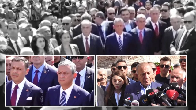 Taksim'deki CHP töreninde dikkat çeken anlar: Özgür Çelik var, Gürsel Tekin yok