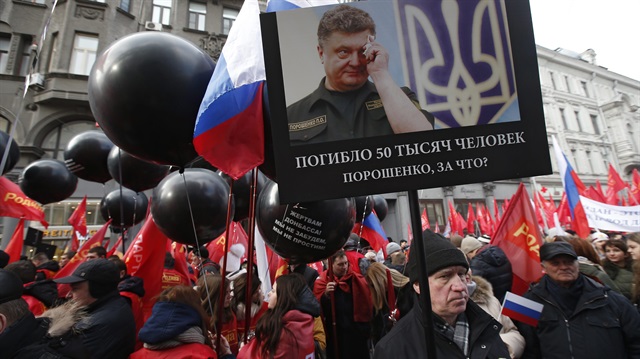 Moskova'da Ukrayna protestosu