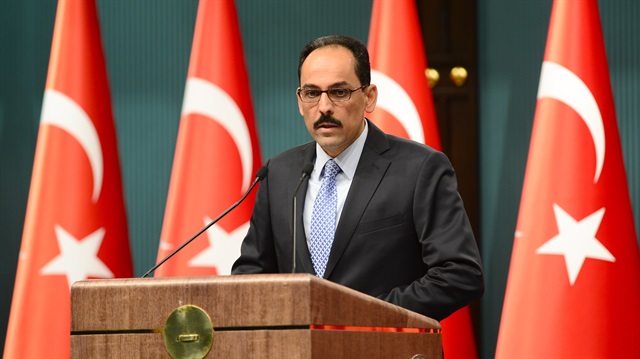 Turkish Presidential spokesperson Ibrahim Kalin holds a press conference