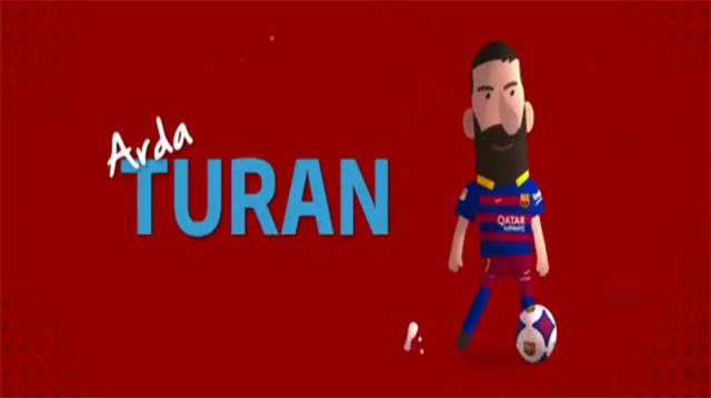 Barcelona, Arda Turan için hazırladığı animasyon karakteri...