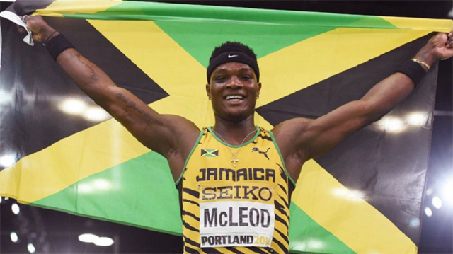2016 Portland Dünya Salon Atletizm Şampiyonası'nda 60 metre engellide altın madalya kazanan Jamaikalı sporcu McLeod