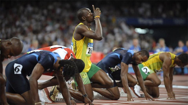 Jamaikalı dünyaca ünlü kısa mesafe koşucusu Usain Bolt