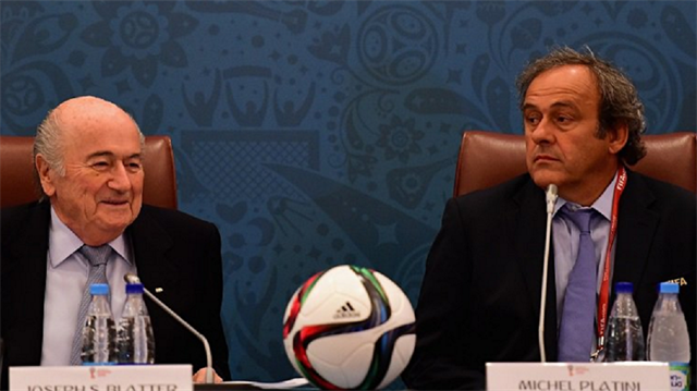 Futboldan 6 yıl men edilen UEFA Başkanı Michel Platini ve eski FIFA Başkanı Sepp Blatter