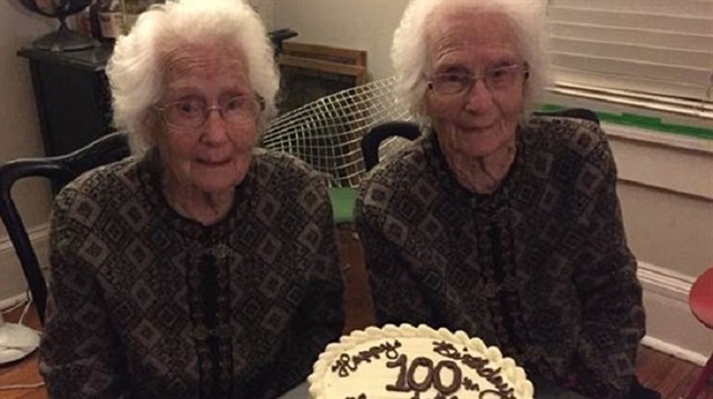 ABD'de yaşayan ikizler ve  hayatları boyunca hiç ayrı kalmayan ikizler 100 yaşına girdi.