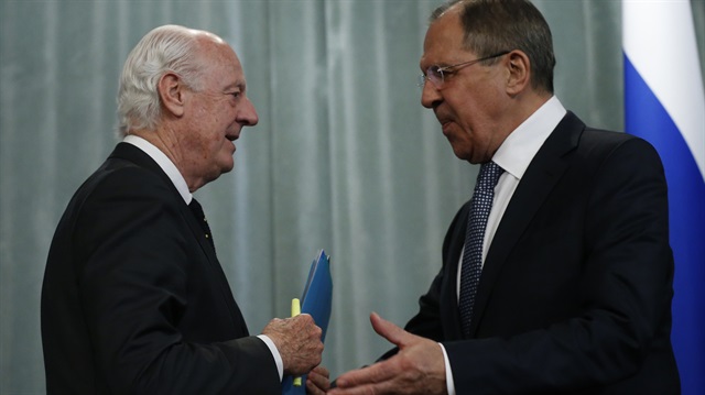 Rusya Dışişleri Bakanı Sergey Lavrov, Birleşmiş Milletler Suriye Özel Temsilcisi Staffan de Mistura ile bir araya geldi. 