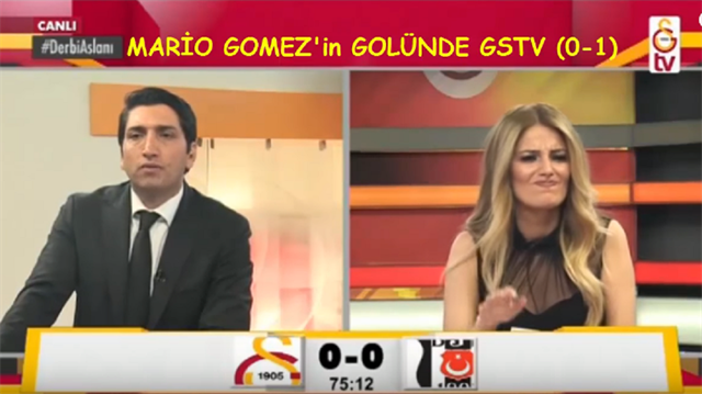 Mario Gomez'in golü sonrası GS TV spikerleri kaptırılan topa tepki gösterdi...