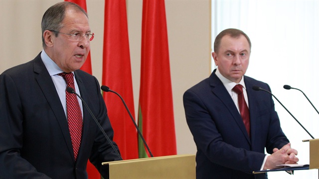 Rusya Dışişleri Bakanı Sergey Lavrov, Belarus'ta mevkidaşı Vladimir Makey ile biraraya geldi.  