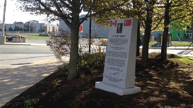 Kanada’nın Halifax kentinde Çanakkale Anıtı dikildi.