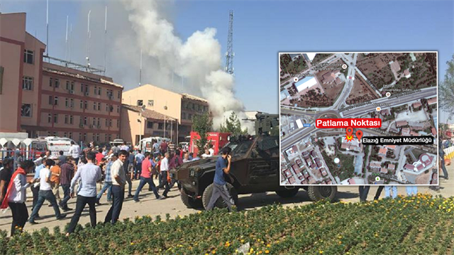 Elazığ Emniyet Müdürlüğüne PKK'lı teröristlerce bombalı saldırı düzenlendi. 