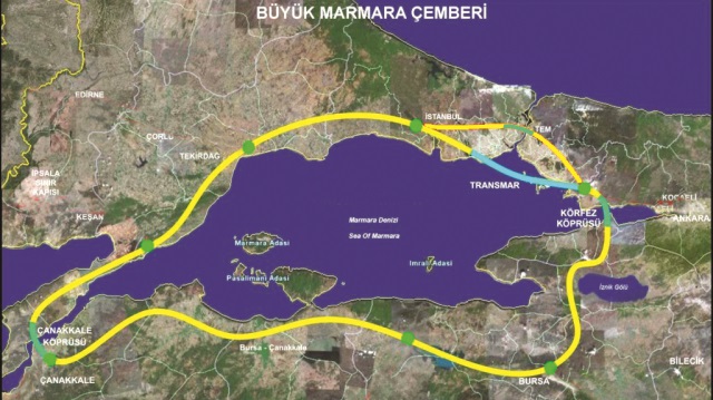 Çanakkale Boğazı'nın inşaa edilmesiyle Marmara Denizi etrafı bir otoyol ringine dönüşecek.