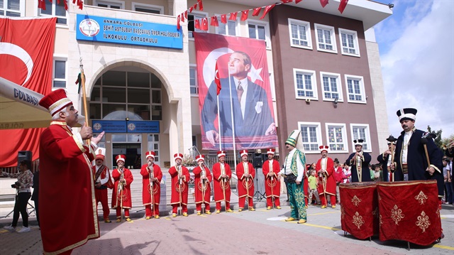 Mehter takımının geldiği açılış töreninden bir görüntü.