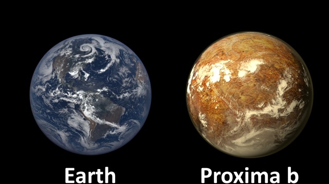 Proxima B gezegeni dünyamızın yaklaşık 1.3 katı büyüklüğünde.