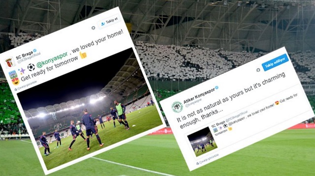 Braga'nın resmi Twitter hesabı Atiker Konyaspor ile ilgili paylaşımlarda bulundu.