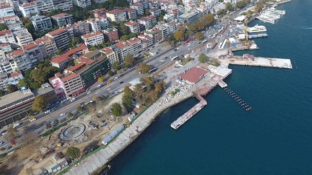 Kabataş'ın 'martı' projesi havadan görüntülendi.