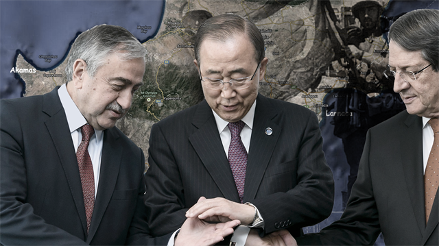 BM Genel Sekreteri Ban ki-mun, Kuzey Kıbrıs Türk Cumhuriyeti (KKTC) Cumhurbaşkanı Mustafa Akıncı ve Rum lider Nikos Anastasiadis İsviçre'nin Mont Pelerin kasabasında bir araya geldi.