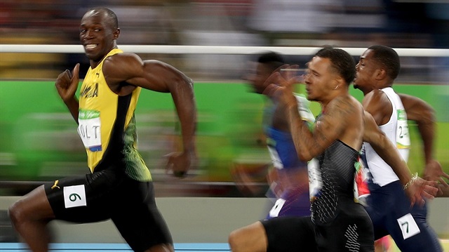 2016 Rio Olimpiyat 100 metre yarışından bir kare...