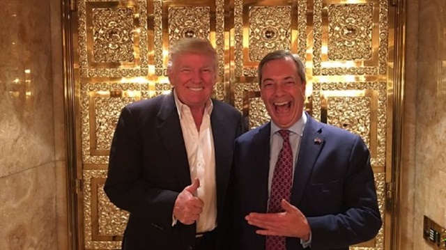 Başkanlık Seçimi'ni kazanan Cumhuriyetçi Donald Trump, Brexit yanlısı Birleşik Krallık Bağımsızlık Partisi'nin (UKIP) lideri Nigel Farage ile görüştü.