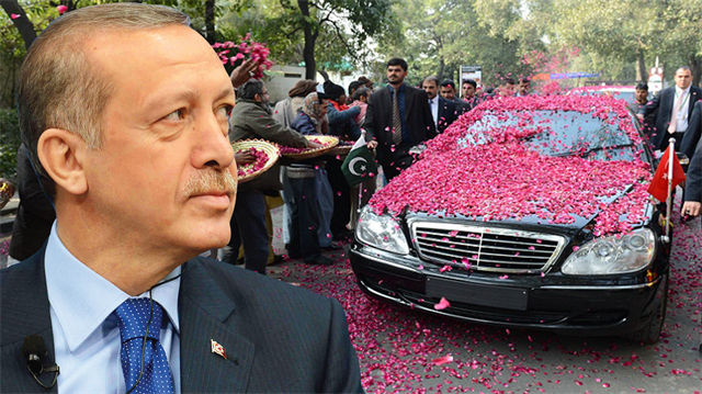 Cumhurbaşkanı Erdoğan'ın Başbakanlık görevini yaptığı Aralık 2013'te gittiği Pakistan'ın Lahor ilinde güllerle karşılanmıştı. 