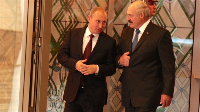 Rusya Devlet Başkanı Putin ile Belarus Devlet Başkanı Aleksandr Lukaşenko.