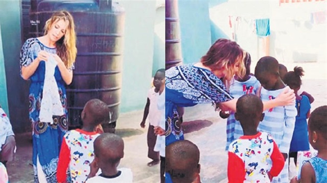  Oyuncu, bir grup arkadaşıyla gittiği Gana'da çocuklara kıyafet ve oyuncak hediye etti. 