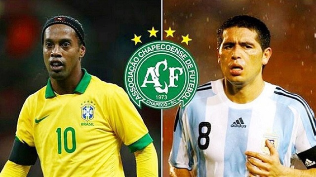 Ronaldinho ve Riquelme, önceki günlerde yaptığı açıklamada Chapecoense'de futbol oynamak istediklerini açıklamıştı. 