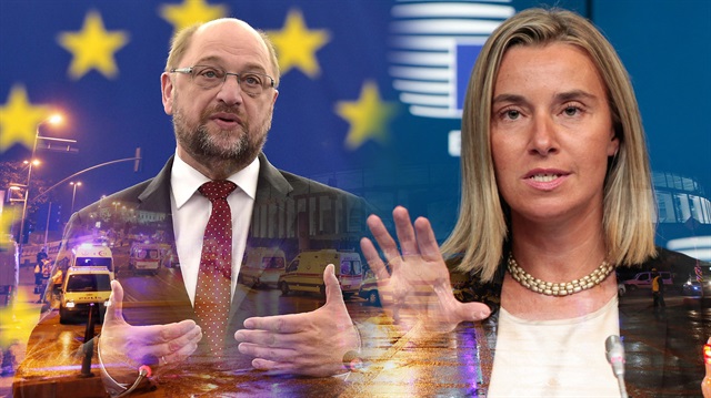 Avrupa Parlamentosu Başkanı Martin Schulz ve AB Dış İlişkiler ve Güvenlik Politikası Yüksek Temsilcisi Federica Mogherini.