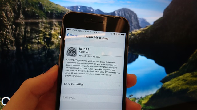 iOS 10.2 güncellemesinin boyutu 358 MB.