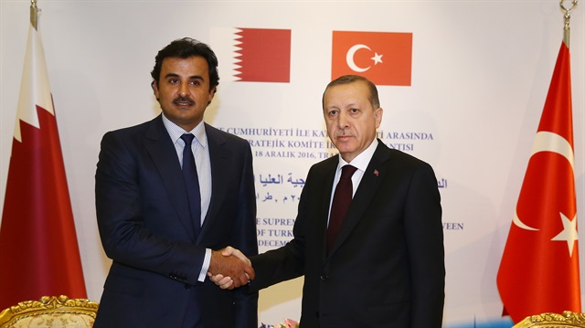  Katar Emiri Şeyh Temim Bin Hamad Al Sani ve Cumhurbaşkanı Recep Tayyip Erdoğan 