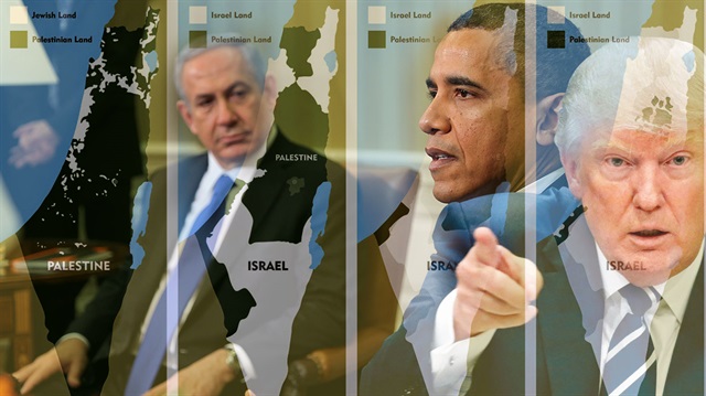 1967'den bu yana Filistin topraklarını işgal eden İsrail, bölgeyi Yahudileştirmek için ABD Başkanı Obama ve Trump'tan yardım istedi. 