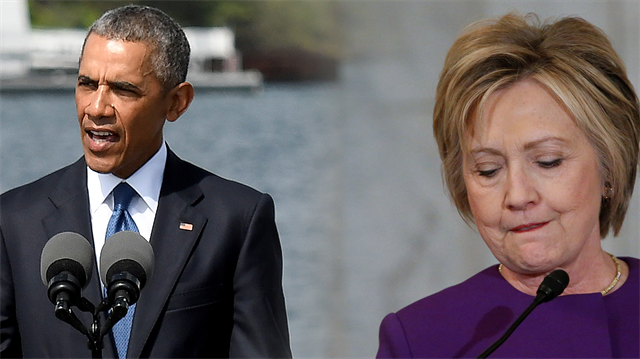 ABD Başkanı Barack Obama ve ABD'nin 45'inci dönem başkan adaylarından Hillary Clinton 
