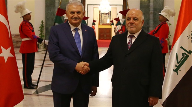 Başbakan Binali Yıldırım, Irak Başbakanı Haydar el-İbadi ile Bağdat'ta bir araya geldi. 
