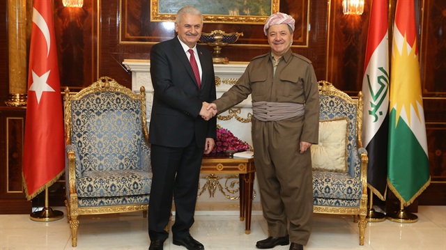 Başbakan Binali Yıldırım IKBY Başkanı Mesut Barzani ile görüştü