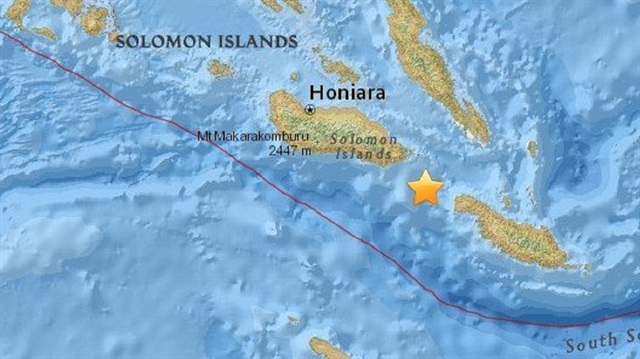 Solomon Adaları'nda 6.4 büyüklüğünde deprem meydana geldi. 