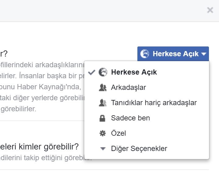 facebook ta arkadas listesi nasil gizlenir