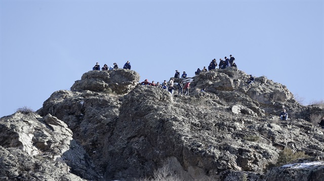 Gümüşhanespor-Trabzonspor maçını dağın tepesinden takip ettiler.
