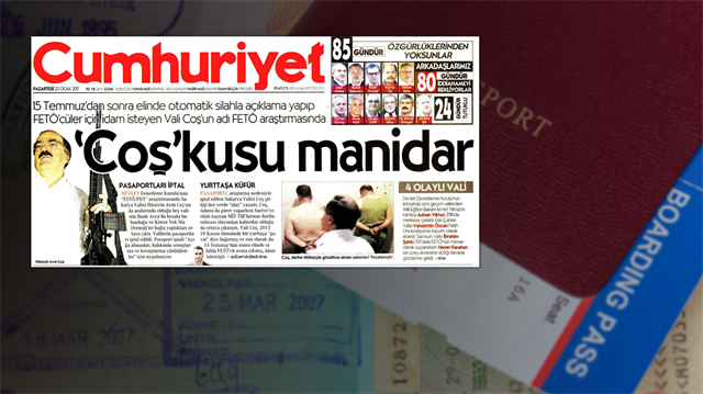 Cumhuriyet gazetesi, Sakarya Valisi Hüseyin Avni Coş'un da aralarında bulunduğu 5 vali hakkında FETÖ'yle ilişkisi olduğuna dair bir haber yayınlamıştı. 