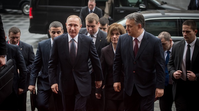 Russian President Vladimir Putin in Budapest.