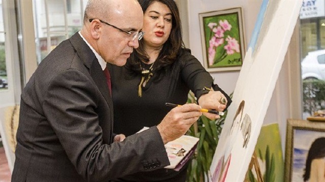 Başbakan Yardımcı mehmet Şimşek "Bir Resim Yap" projesi için resim yaptı.