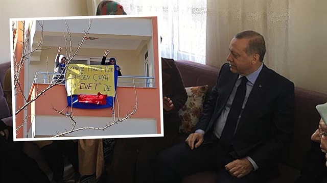 Cumhurbaşkanı Erdoğan, Kahramanmaraş'ta bir vatandaşın evinde çay içti. 