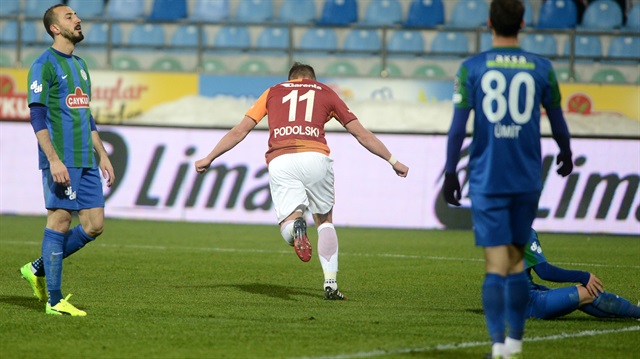 Galatasaray'ın yıldızı Lukas Podolski'nin Çaykur Rizespor'a attığı golün hızı açıklandı. 