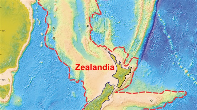 An illustration shows what geologists are calling Zealandia, a continent two-thirds the size of Australia lurking beneath the waves in the southwest Pacific.