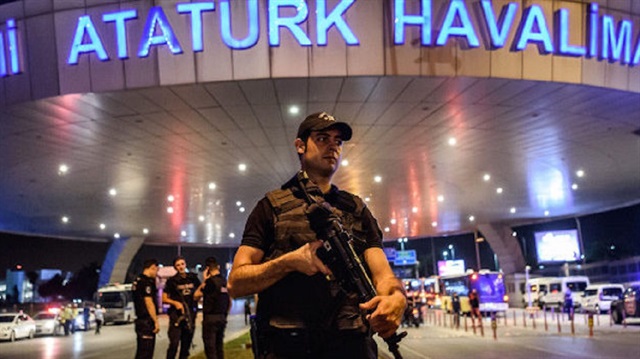 Turkish police at the scene of the attack in Istanbul International Airport