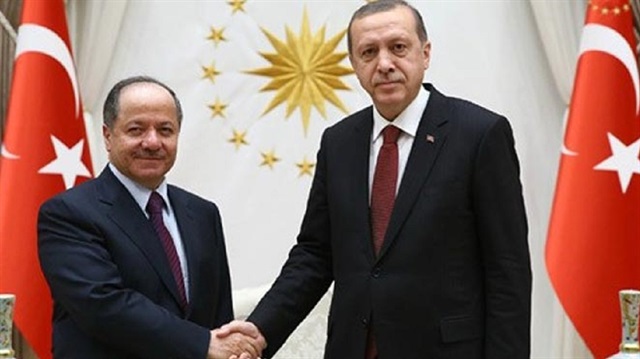 Turkish President Recep Tayyip Erdoğan meets with Iraqi Regional Leader Massoud Barazani in 2015