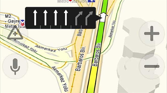 Yandex Navigasyon birçok farklı şehir için şerit bilgisi sunmaya başladı