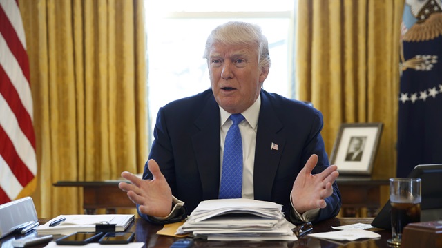 U.S. President Donald Trump is interviewed by Reuters in the Oval Office at the White House