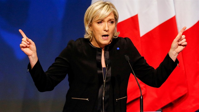 Fransa'daki Ulusal Cephe Partisi Lideri ve Cumhurbaşkanı Adayı Marine Le Pen. 