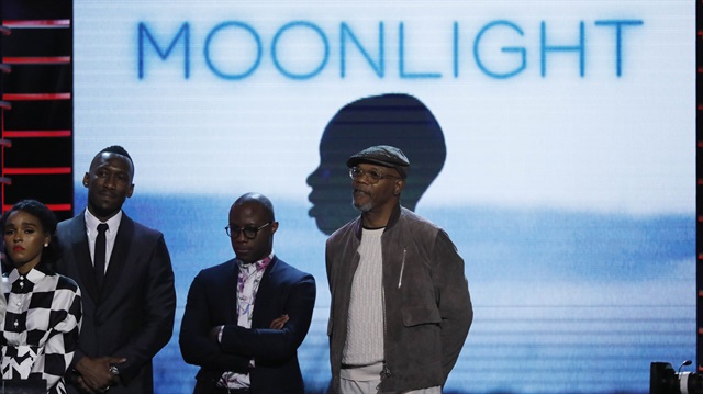 "Moonlight" actors Janelle Monae and Mahershala Ali, writer and director Barry Jenkins 