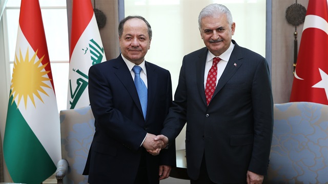 Başbakan Binali Yıldırım ile IKBY Başkanı Mesut Barzani bir araya geldi.